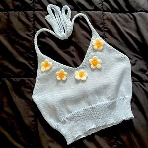 Y2K Daisy knit crop top 🌼